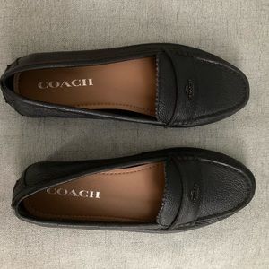 New- Coach Odette black leather loafers, size 7